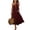 Wine, variant on Women's One Shoulder Maxi Dress, Sexy Asymmetric Sleeveless Long Dresses, Loose Fit Cotton Linen Feel Summer Beach Vacation Sundress with Pocket