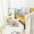 thumbnail image 4 of Set of 4 Throw Pillow Covers Cute Rabbits Ears Happy Easter Eggs, Spring Flowers Buffalo Grid Decorative Pillow Cases Home Decor Standard Square 18x18 Inches Pillowcases, 4 of 6