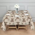 thumbnail image 3 of Beige Highland Cow Fence Pattern Square Tablecloth,Waterproof Square Table Cover,Wipeable Spillproof Washable Table Cover for Home Kitchen Party Decor 52"x52"(132x132cm), 3 of 6