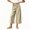 Khaki, variant on Bxsruta Women's Wide Leg Capri Pants Drawstring Elastic Waist Summer Casual Loose Trousers
