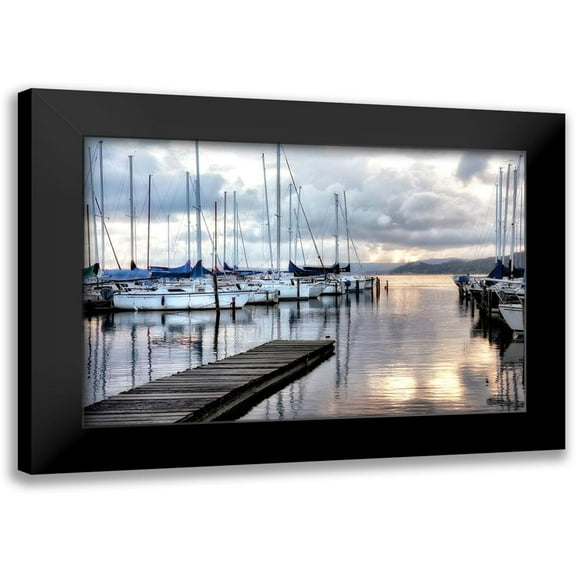 Burt, D. 14x11 Black Modern Framed Museum Art Print Titled - Walk on the Dock