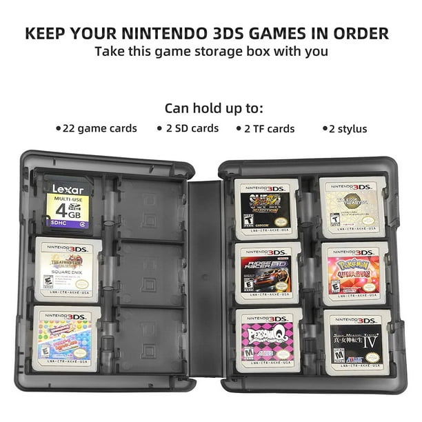 Fange undertøj Detektiv TSV 28-in-1 Game Card Case Fit for Nintendo NEW 3DS / 3DS / DSi / DSi XL /  DSi LL / DS / DS Lite Cartridge Storage Solution Box, Black, 2Packs -  Walmart.com