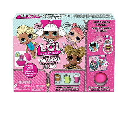 L.O.L. Surprise! 7 Layers of Fun Game, Jumbo Cards, and Puzzle Bundle