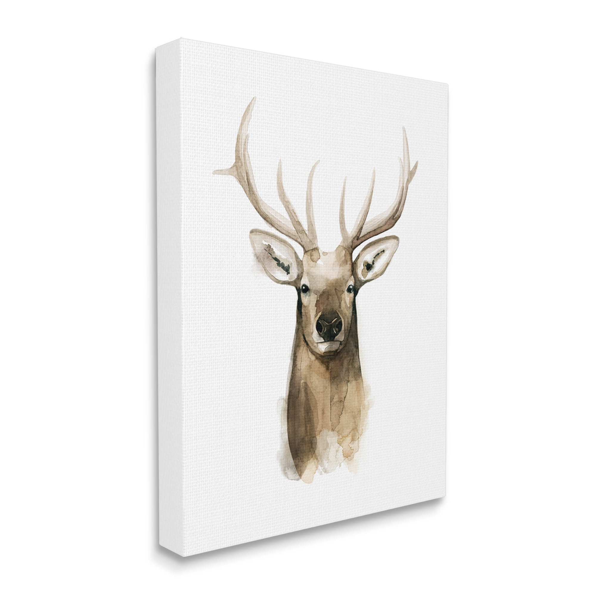 Stupell Industries Deer Portrait Watercolor Animals & Insects Painting Gallery Wrapped Canvas Print Wall Art, 24 x 30