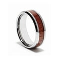 thumbnail image 3 of Metals Jewelry Men / Women 8mm Tungsten Carbide Rosewood Inlay Wedding Ring Comfort Fit Size 10, 3 of 5
