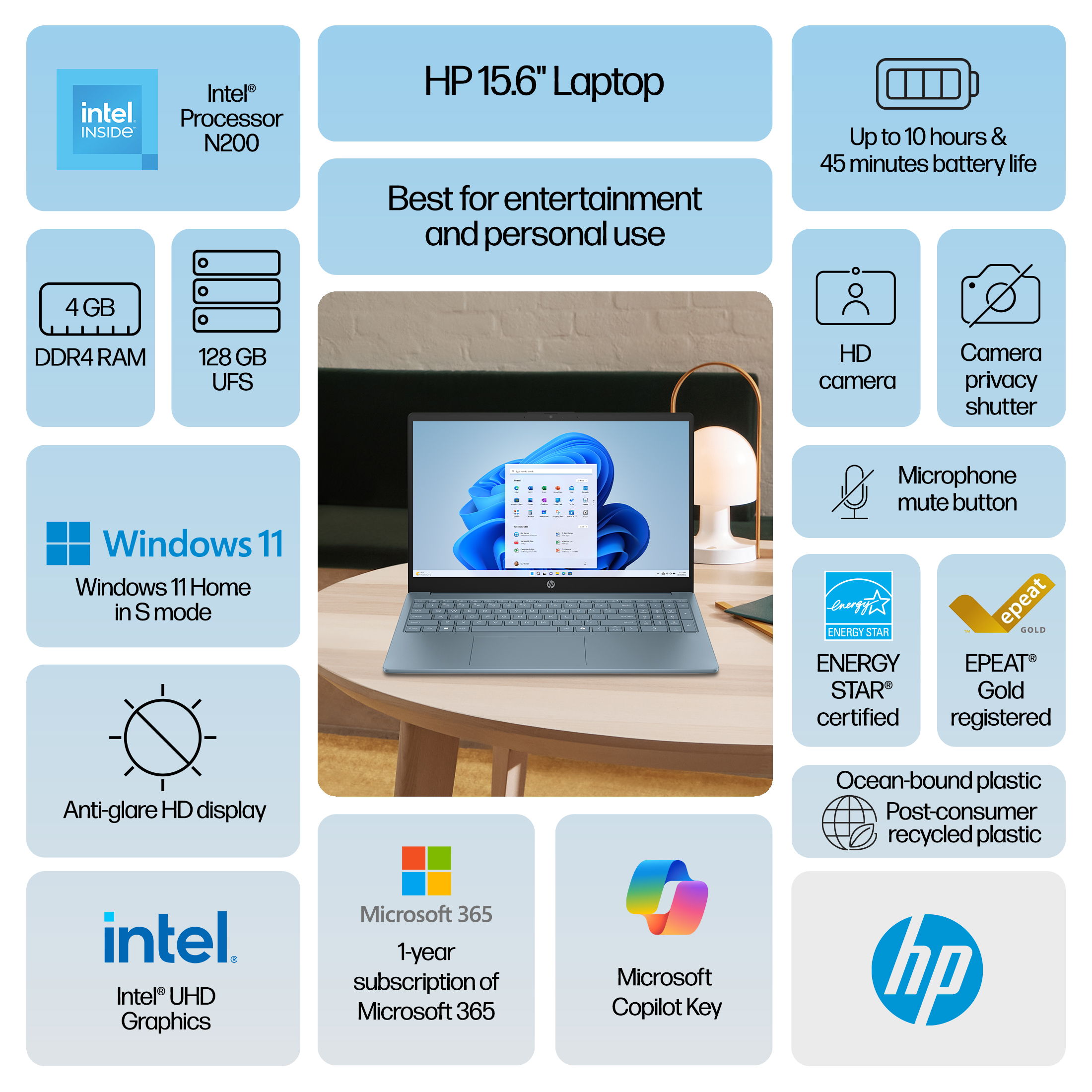 HP 15 Inch HD Laptop Intel N200 Windows 11 photo 6