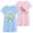 3# Dinosaur/Giraffe, variant on DDSOL Girls Nightgown Mermaid and Pony Short Sleeves Sleep Dress 2-Pack Sleepwear Size 7
