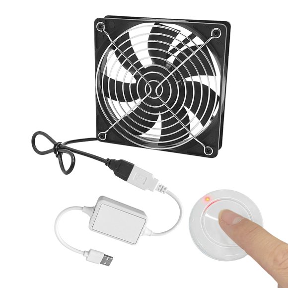 FSLiving 4.7" Mini Smart Fan USB-Powered Fan Remote Control Fan Small Room Air Circulator Fan for Pet,Silent and Portable,Black - 1 Pack