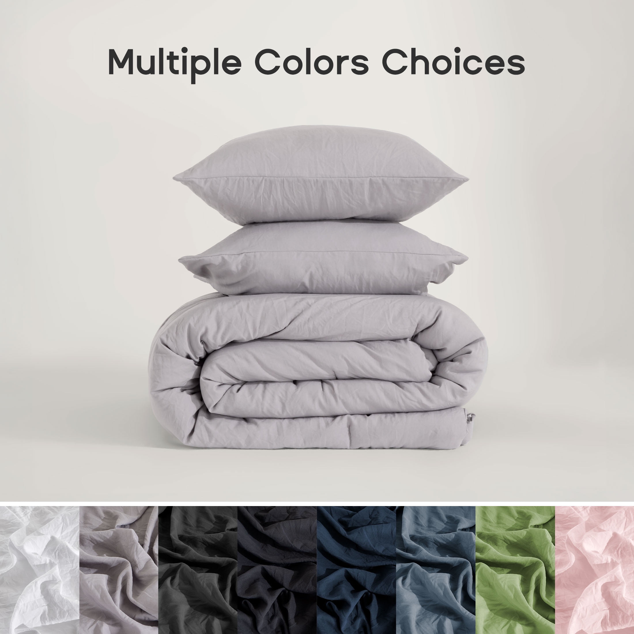 Sonive Washed Comforter Sets Twin/Twin-XL 2 Piece, Soft and Cozy, Fluffy Microfiber Fill, Washed Textured Wrinkled Design (Gull Grey)