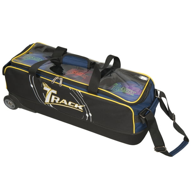 Track Premium Triple Ball Tote Roller Bowling Bag Black/Navy/Yellow