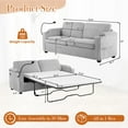 thumbnail image 2 of FFH Convertible Pull Out Sofa with USB Ports & Phone Holder, Upholstered Corduroy Sleeper Sofa with Side Pockets and Cup Holders, Loveseat Lounge Couch for Living Room, Gray, 2 of 10