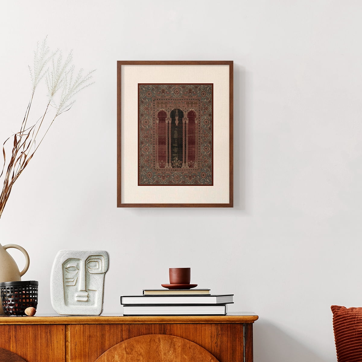 Vintage Abstract Print LXXIII - 10in. x 8in. Vintage Framed Print in Walnut Wood Frame