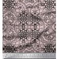 thumbnail image 1 of Soimoi Japan Crepe Satin Fabric Floral & Moroccan Damask Ethnic Print Fabric by The Yard 42 Inch Wide, 1 of 1