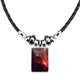 thumbnail image 1 of brillante rojo nebulosa universo ilustración patron collar a mano colgante de cuerda de cuero Unbranded M, 1 of 3