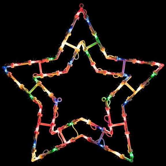 Northlight Lighted Star Christmas Window Silhouette Decoration - 16" - Multicolor Lights