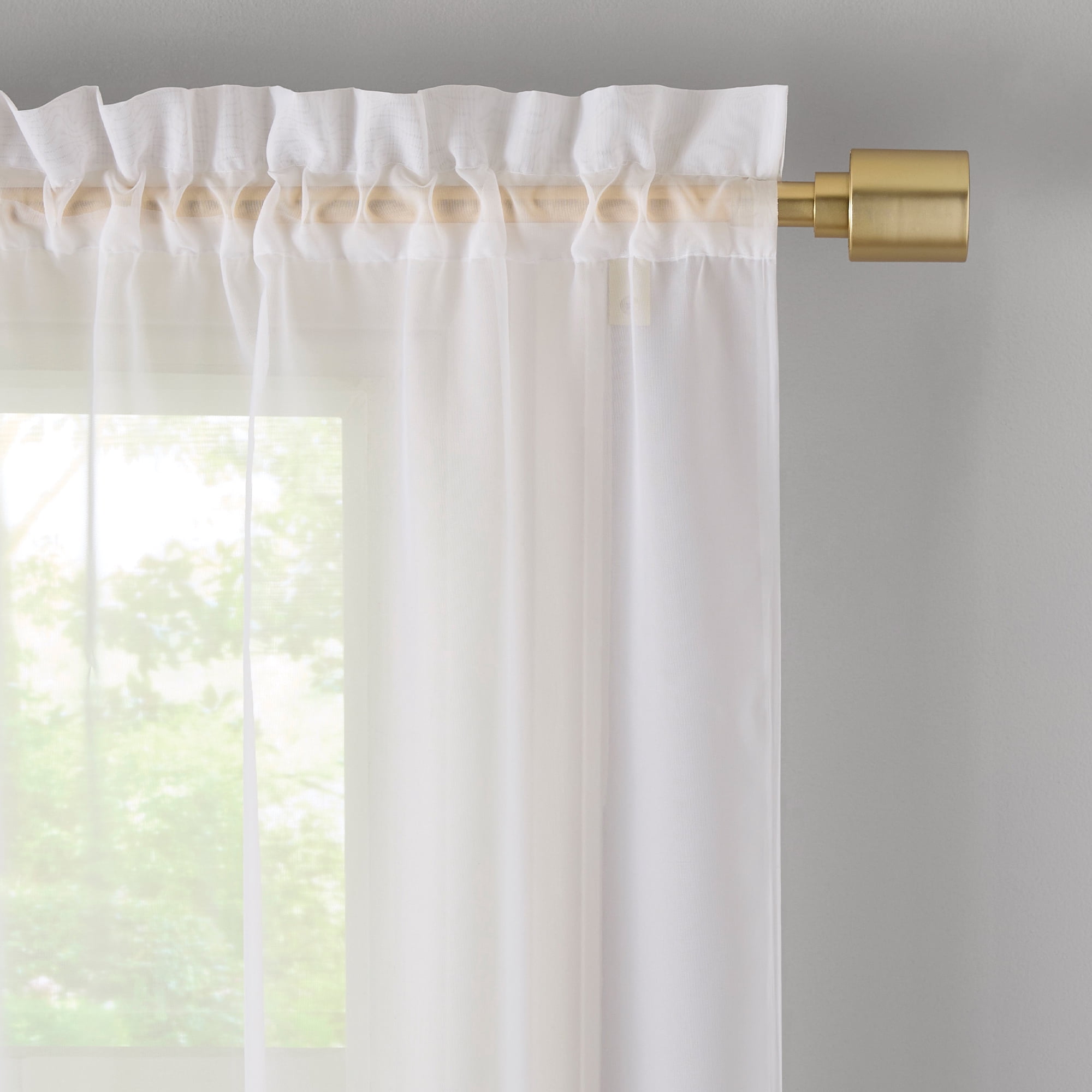 Mainstays Easy Hang Decorative Curtain Rod - Adjustable Window Curtain Rod, 30" to 84", Gold