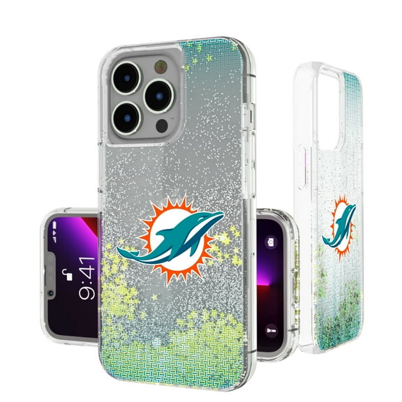 Miami Dolphins Linen Logo iPhone Glitter Case