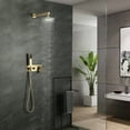 thumbnail image 4 of Sumerain Brushed Gold Rain Shower System with Handheld Shower and Pressure Balancing Shower Mixer Valve, 4 of 9