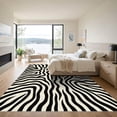 thumbnail image 3 of ODIKA 3'x5' Machine Washable Non-Slip Area Rug, Modern Zebra Stripe with Abstract Tiger Motifs High Traffic Rug with Pad, Black, 916952, 3 of 8