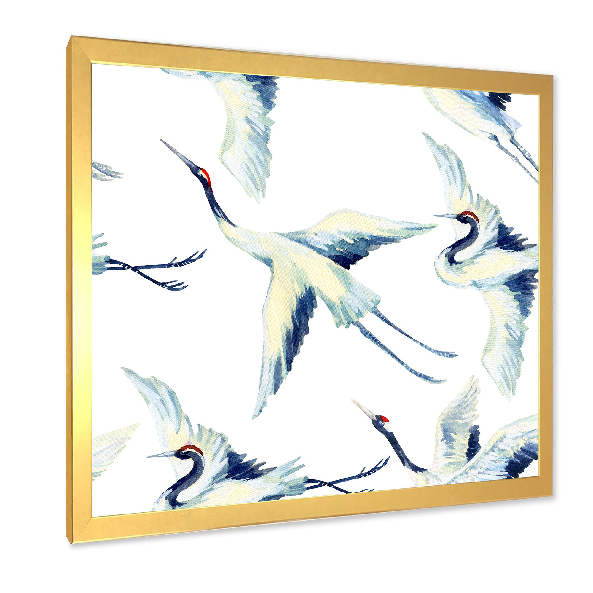 Designart 'Asian Crane Bird Impression I' Traditional Framed Art Print