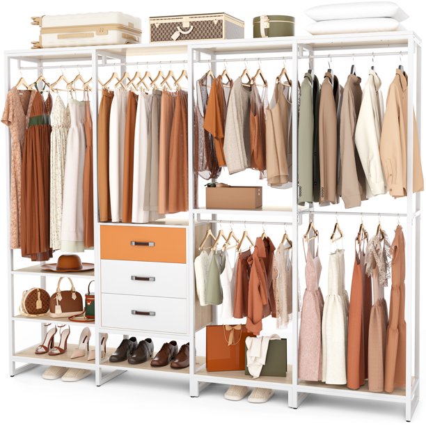 84'' Extra Large Closet Organizer System, Freestanding Walk in Closet