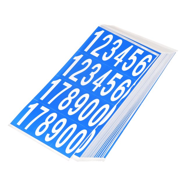 Número Pegatinas Buzón Auto Adhesivo 12345178900 Números 12,5x38mm Blanco y Azul para Residencia Buzón Señales, 30 Hojas Unique Bargains números de buzón
