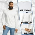 thumbnail image 4 of Wire Delight Men’s Crewneck Long Sleeve Tee, Durable Cotton Classic Fit T-shirts, White, S, 4 of 5