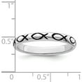 thumbnail image 5 of Sterling Silver Rhodium-Plated Polished Antiqued Ichthus Ring (Size 6) Made In Thailand qr6586-6, 5 of 5