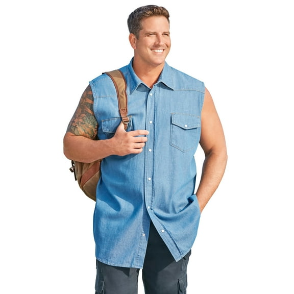 KingSize Men's Big & Tall Western Snap Front Muscle Shirt