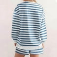 thumbnail image 7 of Limited Time Deal kttectoa Outfits for Women Retro Casual Outfits Womens Fashion Fall Winter Sets Stripe Print Long Sleeve Crew Neck Pullover Tops and Pants Winter Outfits for Women, 7 of 7