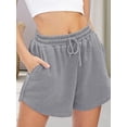 thumbnail image 5 of Women Sweat Shorts Casual Summer Comfy Lounge High Waisted Cotton Shorts with Pockets Gray XXL, 5 of 6