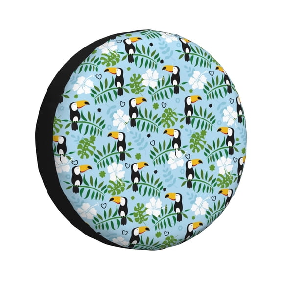 Rv Spare Tire Cover 14 inch - Exotic bird toucan Tire Covers for Trailers, Adjustable Camper Spare Tire Cover