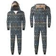 thumbnail image 2 of Odeerbi Christmas Onesie Pajamas for Family Holiday Sleep Jumpsuit Long Sleeve Family Christmas Pajamas Matching Sets Dad Fashion Lattice Print Plush Jumpsuit Sleepwear PJs Set Dark Gray, 2 of 6