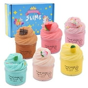 6 Pack Upgrade Cloud Slime Kits with Peach Watermelon Mint Leaf Cloud Slime Pineapple Candy Cake Chocolate Bar Slime Soft Stretchy DIY Sludge Slime Toys