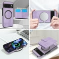 thumbnail image 5 of Dteck Magnetic Detachable Wallet Case for Google Pixel 9/9 Pro,Luxury Leather 2 in 1 Case Compatible with Mag Safe Card Slot Pocket Stand Shockproof Cover for Google Pixel 9/9 Pro,Purple, 5 of 5