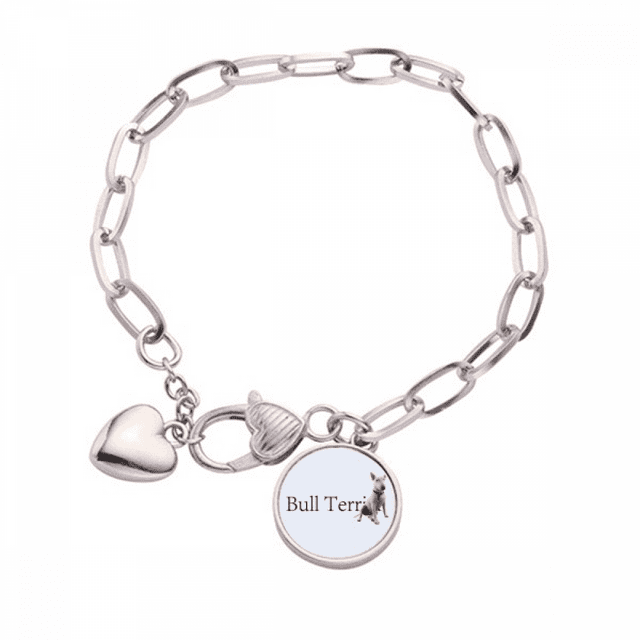 Bull Terrier Appearance Hair Dog Heart Chain Bracelet Jewelry Charm Fashion