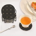 thumbnail image 5 of Haosy Set of 6 Drink Woven Coaster with Holder Heat Resistant Non-Slip Bar Coasters 4 Inches Luxury Gold Stars Dot, 5 of 7