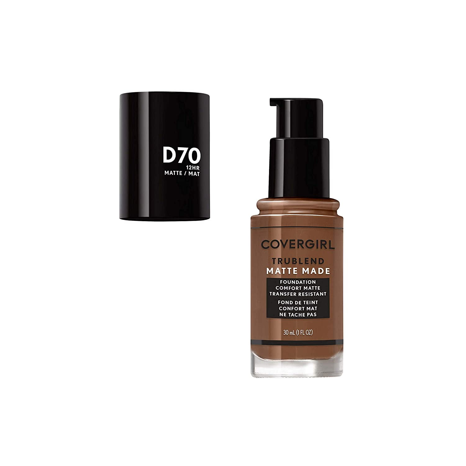 Covergirl Trublend Matte Made Liquid Foundation, D70 Cappuccino (Pack of 2)