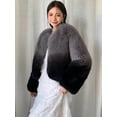 thumbnail image 2 of Abrigo de piel de oveja auténtica para mujer, corto, de moda, de color degradado, de lujo, de zorro natural, cálido y esponjoso, chaquetas de invierno, 2 of 5