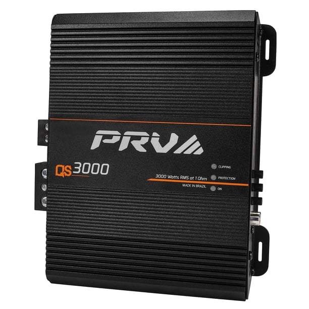 Amplificador de Audio de Coche PRV Audio QS3000 1 Ohm 3000W Monobloque con Controles HPF y LPF Integ