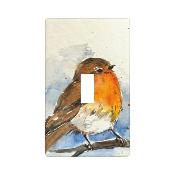 Bird-2 Light Switch Cover Plates Single Toggle Wall Plate, Decorative 1-Gang Christmas Decor Lightswitch Cover