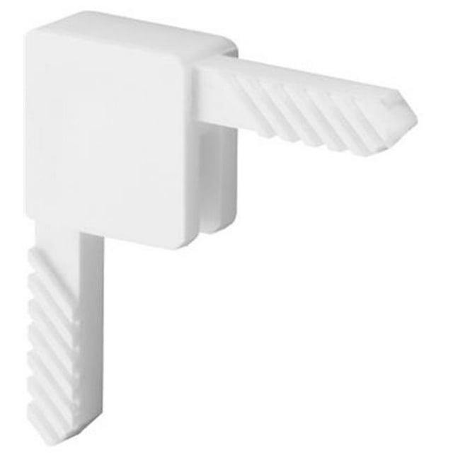 PL 14323 Plastic Square Cut Window - C Sash Corner, White Finish, 20 Pack