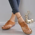 thumbnail image 7 of AXXD Brown Sandals for Women 7.5 Summer Plus-size Solid Color Flower Casual Comfortable Lunge Sandals, 7 of 7