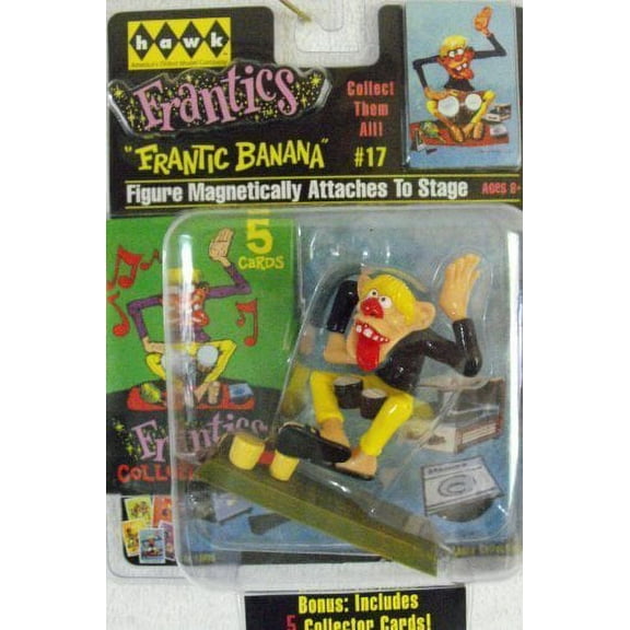 Vintage HAWK Frantic BANANA Collectible Figure #17   5 Bonus Collector Cards