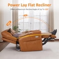 thumbnail image 6 of MCombo Large Lay Flat Dual Motor Power Recliner Chair, Infinite Position Sleep Recliner for Living Room, Faux Leather, Saddle Brown, 6 of 9