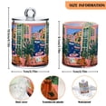 thumbnail image 5 of Yayeee 4 Pack Qtip Holder Bathroom Cotton Swab Canister with Lid Clear Dispenser Set, Green Window, 5 of 6