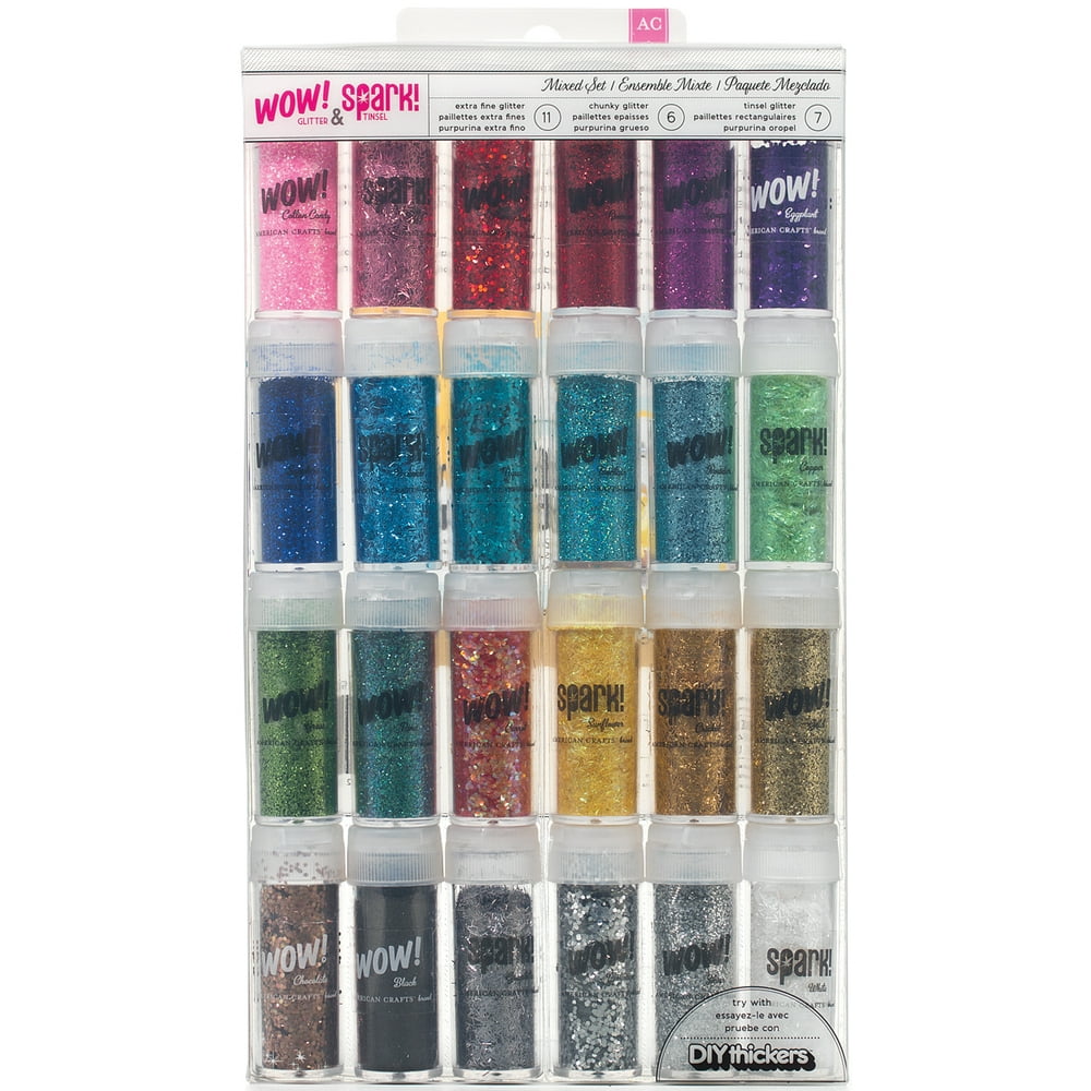 Wow! & Spark! Mixed Glitter Pack by American Crafts 24pack Walmart