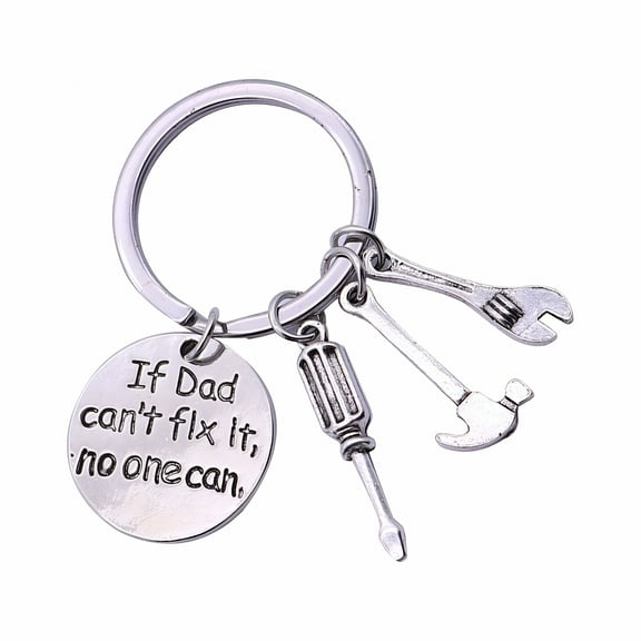 DESIGNICE If Dad Can't Fix It No One Can Screwdriver Wrench Hammer Keychain Men's Keychain Metal Key Ring Novelty Birthday Gift for Daddy Father's Day Gifts