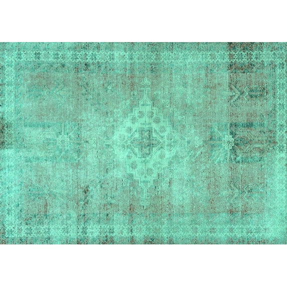 Ahgly Company Indoor Rectangle Persian Turquoise Blue Traditional Area Rugs, 3' x 5'