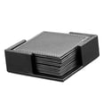 thumbnail image 1 of Juego de 6 posavasos de cuero rectangulares para comedor, sala de reuniones Negro, 1 of 9